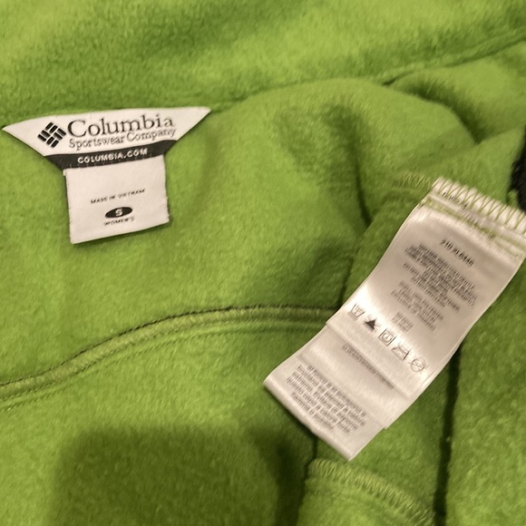 Columbia fleece jacket, green/gray, Sz S - Picture 3 of 3